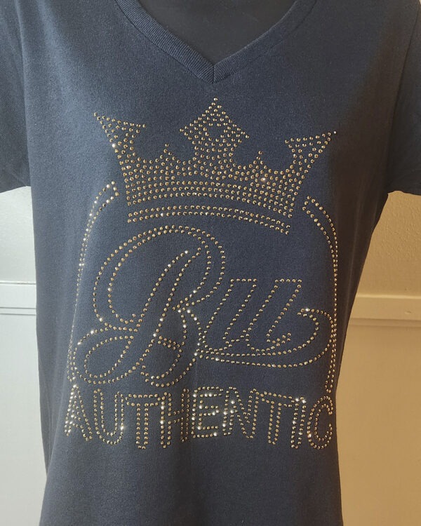 BU Bling Black w Gold Rhinestones